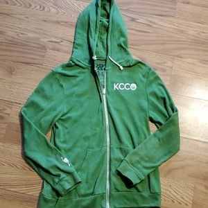 Authentic chive green zip-up sweater